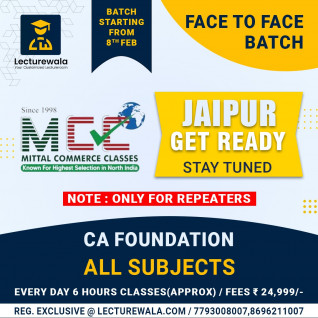 CA Foundation All Subjects Combo Face To Face Regular Batch For Repeater IN Jaipur By Mittal Commerce Classes: Face-to-Face Classes.