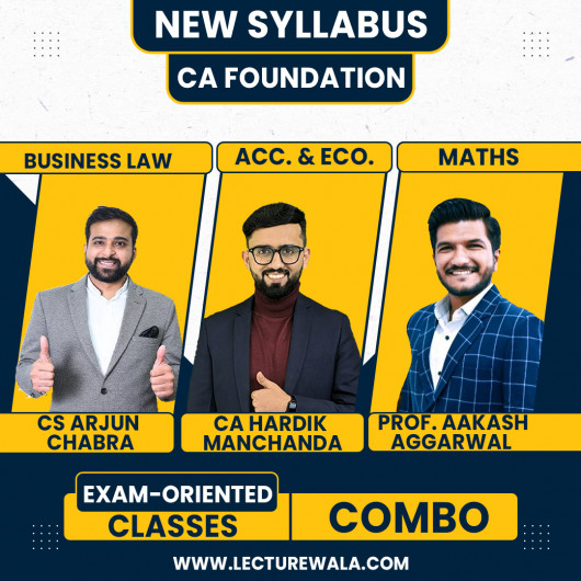  CA Foundation All Subject Exam-Oriented Combo by BB Virtuals ( Combo of all subjects from CA, CS Arjun Chabra, Prof Hardik manchanda, Prof Akash Agarwal.