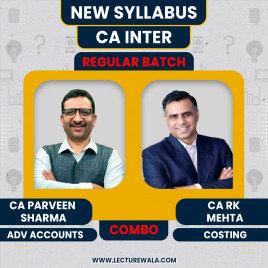 CA INTER New Syllabus Adv. Accounting &amp; Costing Regular Course By CA PARVEEN SHARMA,CA RK MEHTA : Online Classes. 