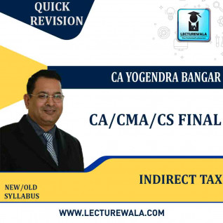 CA/CS/CMA Final Indirect Tax Law Quick Revision (In English) by CA Yogendra Bangar : Pen Drive / Online Classes