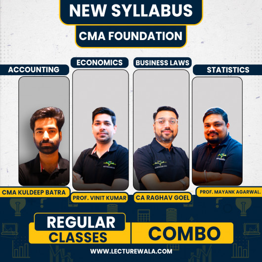 CMA Foundation New Syllabus All Subjects Regular Combo Classes By Professor Vinit Kumar , Professor Mayank Agarwal , CA Raghav Goel, CMA Kuldeep Batra : Pen Drive / Online Classes.
