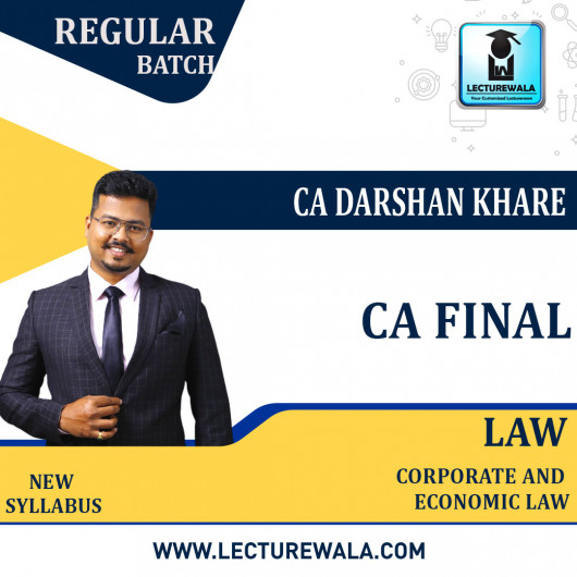 CA Final Law Regular Course New Recording Regular Course : Video Lecture + Study Material By CA Darshan Khare (For Nov.2022)