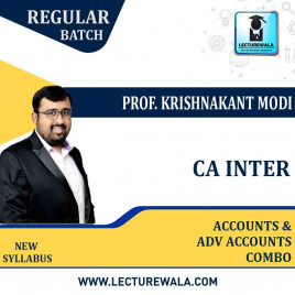 CA Inter Accounts &amp; Adv Accounts Combo Regular Course By Prof Krishnakant Modi: Google Drive / Pendrive.
