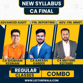 CA Aakash Kandoi FR, CA Shubham Keswani Audit &amp; CA Mayank Kothari AFM Regular Online Combo Classes For CA Final