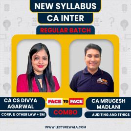CA/CS Divya Agarwal law &amp; SM &amp; CA Mrugesh Madlani Auditng Face To Face Regular Combo Classes For CA Inter Online Classes