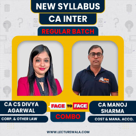 CA/CS Divya Agarwal Law &amp; CA Manoj Sharma Costing Face To Face Regualr Combo Classes For CA Inter Online Classes