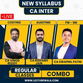  CA Vinod Reddy Costing CA Rishabh Jain sir Audit &amp; CA Swapnil Patni FM-SM New Syllabus Live Batch For CA Inter : Live classes