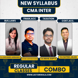 CA Shivangi Agrawal Law ,CA/CS/CMA Nikhil Gupta Tax, CA Satish Jalan cost accounting &amp; CA Santosh Kumar Financial Accounting Regular Classes For CMA Inter Online Classes