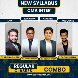 CS LLM Arjun Chhabra Law, CA Nikunj Goenka Taxation, CA Gourav Kabra Costing &amp; CA Bishnu Kedia Accounts Regular Combo Classes For CMA Inter : Google Drive Classes.