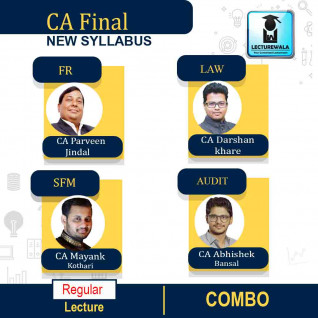 CA Final Group-1 Combo (FR + SFM + AUDIT + LAW) Regular Course By CA Parveen Jindal, CA Abhishek Bansal, CA Mayank Kothari & CA Darshan Khare : PEN DRIVE / ONLINE CLASSES.