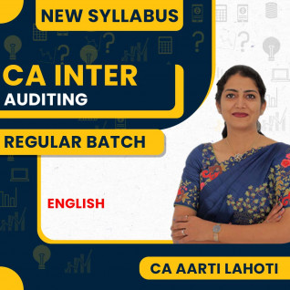 CA Aarti Lahoti Auditing Regular Live Online Classes In English For CA Inter: Online Classes.