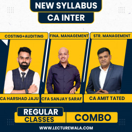 CA Harshad Jaju Costing &amp; Audit CFA Sanjay saraf FM &amp; CA Amit Tated SM New Syllabus Regular Combo For CA Inter Group 2: Online Classes