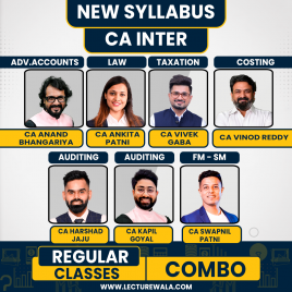 CA Inter Both Group Combo (Taxation by CA Vivek Gaba, Costing by CA Vinod Reddy, Audit by CA Kapil Goyal / CA Harshad Jaju)