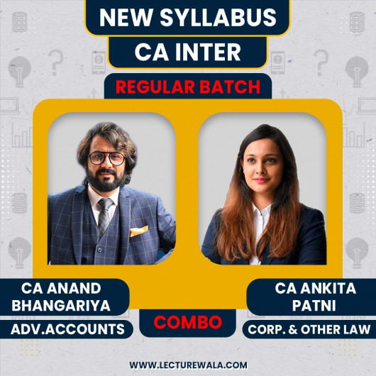 CA Anand Bhangariya Adv. Acc. & CA Ankita Patni Law regular Online Classes For CA Inter: Pen drive / Google drive.