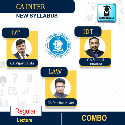 CA Inter Combo (Law + DT + IDT ) Newly Recorded Full Course By VSmart Academy : Pen Drive / Online Classes