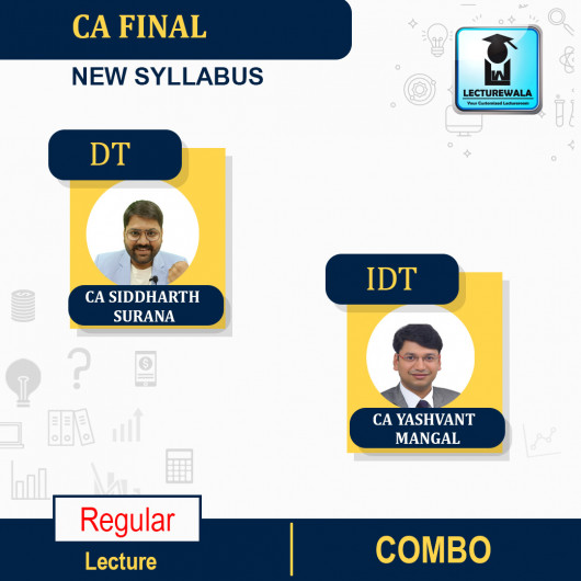CA Final Direct Tax & Indirect Taxes [Special Attraction-Paper 6C International Taxation Free] Regular Course : By CA Siddharth Surana & CA Yashvant Mangal : Pen drive / online classes
