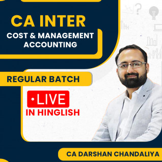 CA Inter Cost and Management Accounting ICAI New Pattern Regular Live Batch by CA Darshan Chandaliya : Google Drive / Pen drive classes.