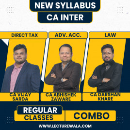 CA Vijay Sarda DT, CA Abhishek Zaware ADV. ACC. &amp; CA Darshan Khare Law Combo Regular Classes For CA Inter