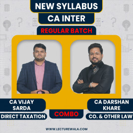 CA Darshan Khare Law &amp; CA Vijay Sarda Direct Tax Combo regular Online Classes For CA Inter: Pen Drive &amp; Google Drive Classes