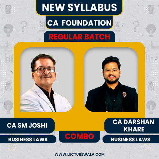CA SM Joshi & CA Darshan Khare Business Laws Regular Online Classes For CA Foundation: Google Drive & Pen Drive Classes.