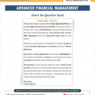 CA Ajay Agarwal Advanced Financial Management Question Book For CA Final: Study Material